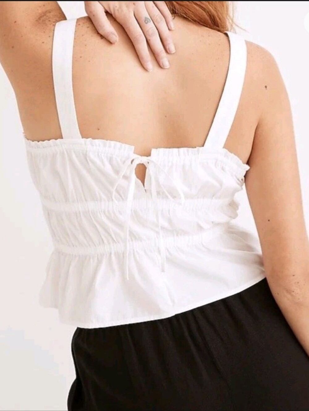 Feminine Poplin Sophia Peplum Tank